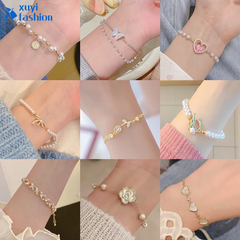 Nature Freshwater Pearls Fashion Accessory for Women Bras Gold Plated S  Beaded Bracelet Trendy Woman Gifts Jewelry - AliExpress