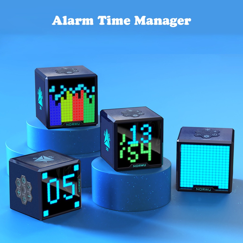 Digital Desktop Clock RGB Voice Control Pickup Lights WIFI Electric ...
