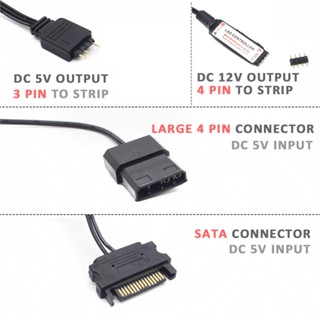 DC 5V 3Pin SATA RGB Controller Molex 4Pin PC Computer Case Lighting ...