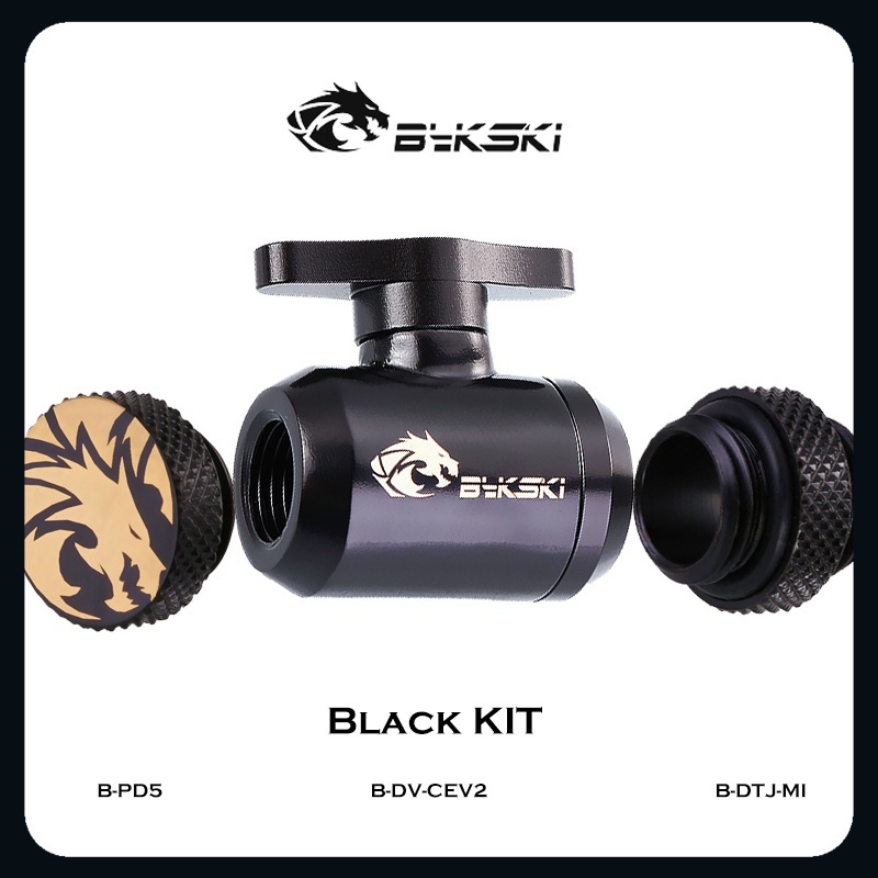 Bykski PC Water Cooling Fittings Combo Plug+Water Valve+Mini Double