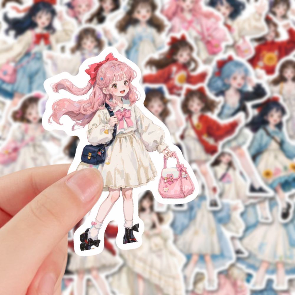 Cute and sweet 52 cartoon stickers girl heart beauty creative mobile ...