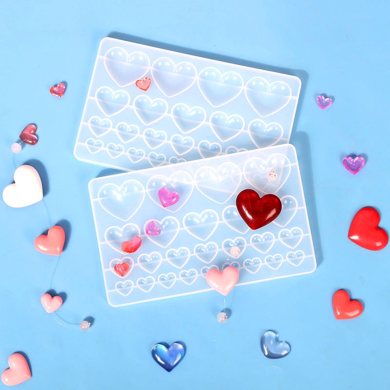 CHK Love Pendant DIY Crystal Epoxy Resin Mold Heart Patch Jewelry ...