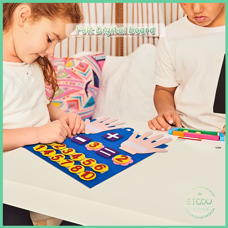Toddler Felt Finger Digital Board Counting Addition Subtraction Early ...