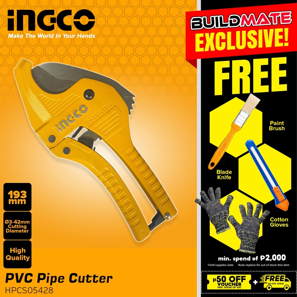 BUILDMATE Ingco Industrial PVC Pipe Cutter 210MM / 225MM Sharp Blade