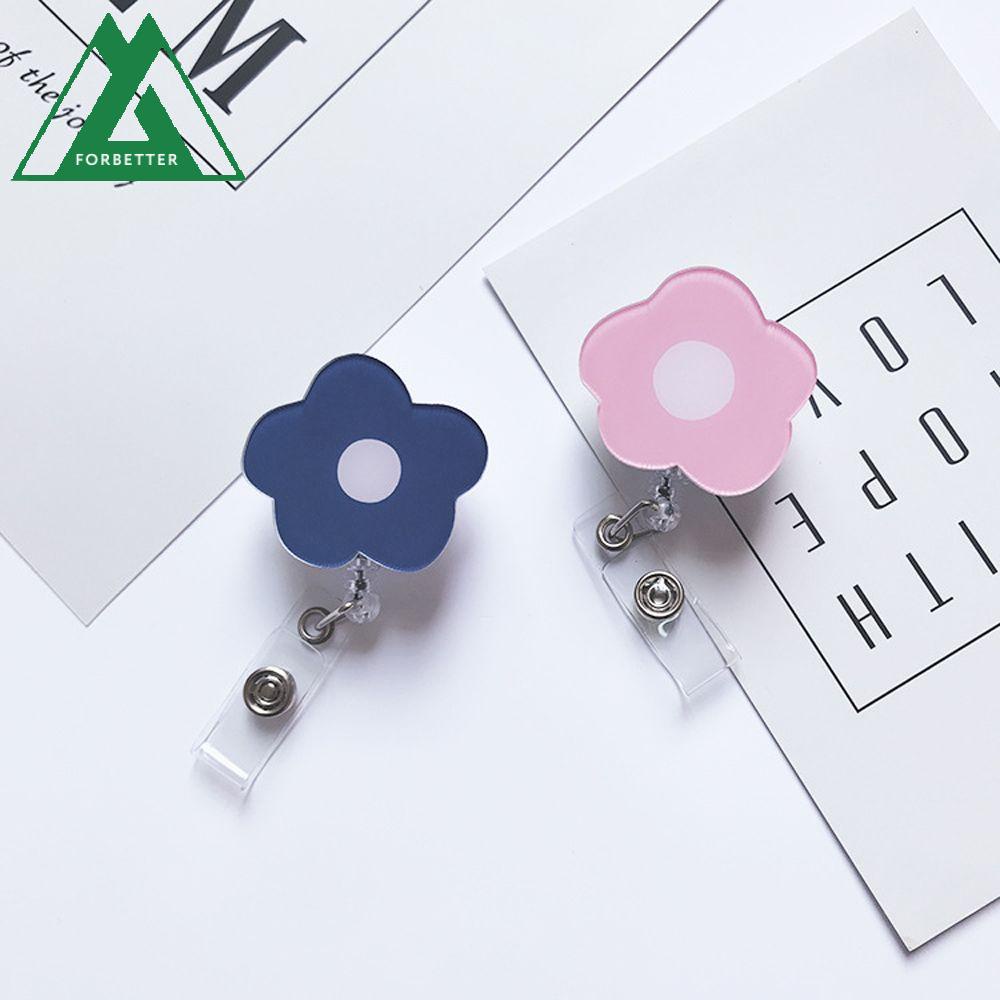 GLENES Cute Retractable Badge Reel Candy Color Name Card Holder ID Card Clips Reel Clip Office Supplies Nurse Doctor Cartoon Student Acrylic Badge Holder I.455307826 - View #6