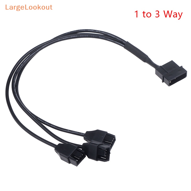 [LargeLookout] 4 Pin PWM Fan Cable 1 To 1/2/3/4/5/6 Ways Splitter Black ...