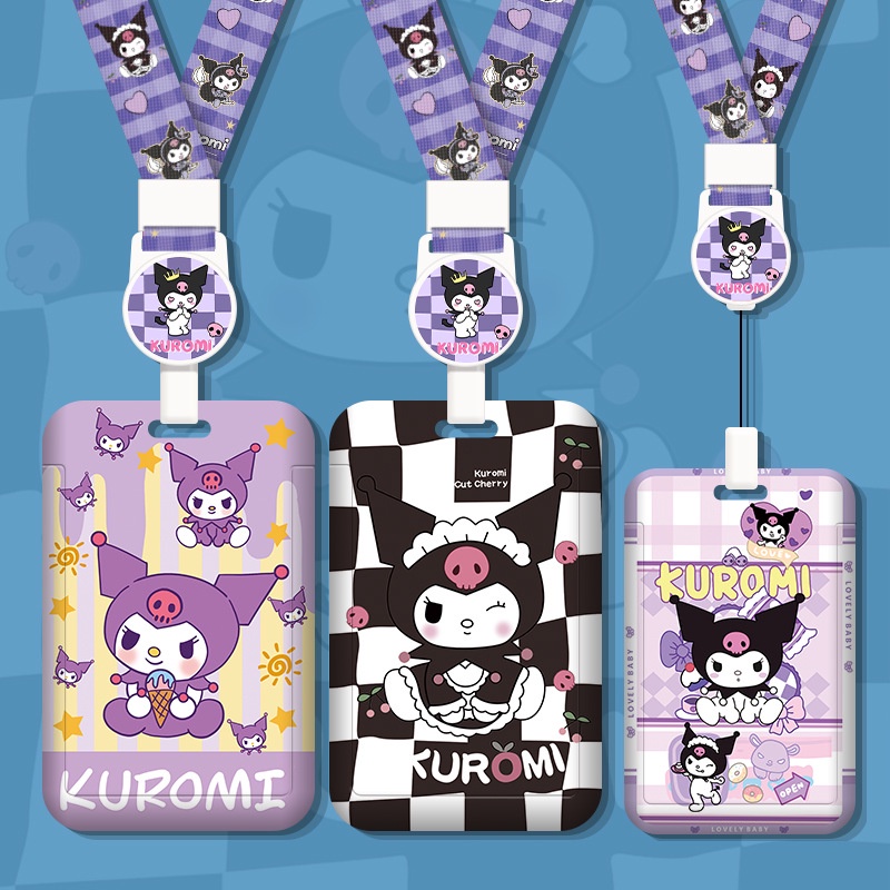 2023 New Style Purple Lace Kuromi Retractable Card Holder Premium