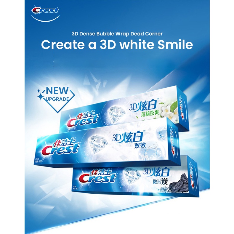 Crest 3D White Toothpaste Teeth Clean Mica DoubleEffect Toothpaste