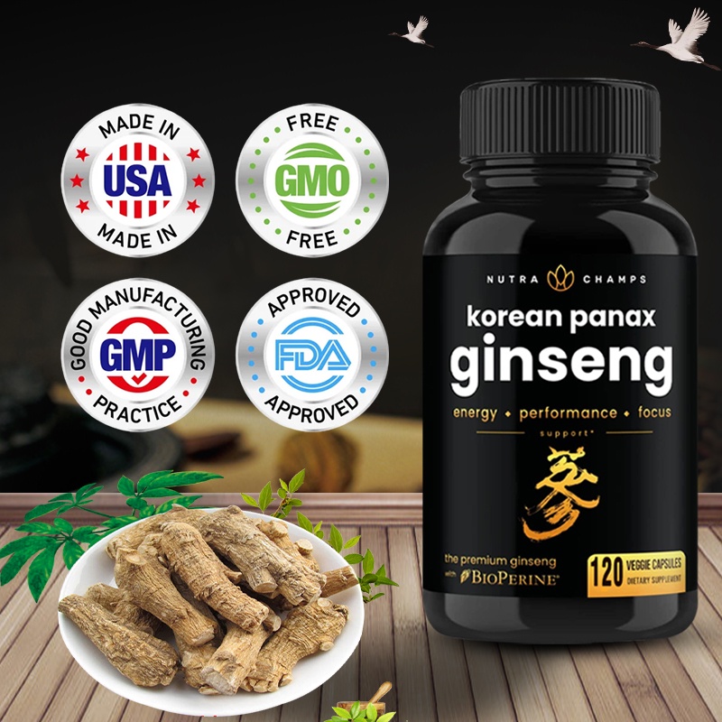 Sinusuportahan Ang Boosted Energy At Focus Korean Red Ginseng Na May Ginkgo Biloba, Vitamin B12