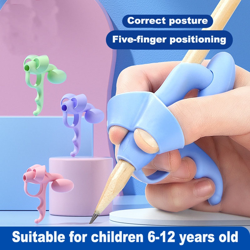 1PAIRS Boxed Pencil Handle Grips pen Holder Grip for Kids Hand writing Aid  Trainer Posture Correction Pen Finger Holder