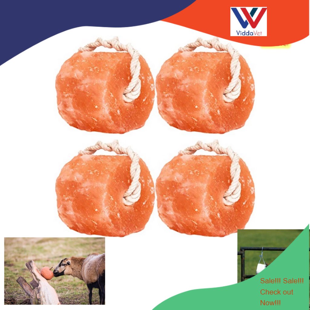 4pcs Natural Himalayan Salt Lick for Livestock Mineral Block for
