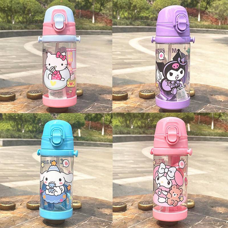 450ml Sanrio Water Bottle with Straw mymelody Kuromi Cinnamoroll ...