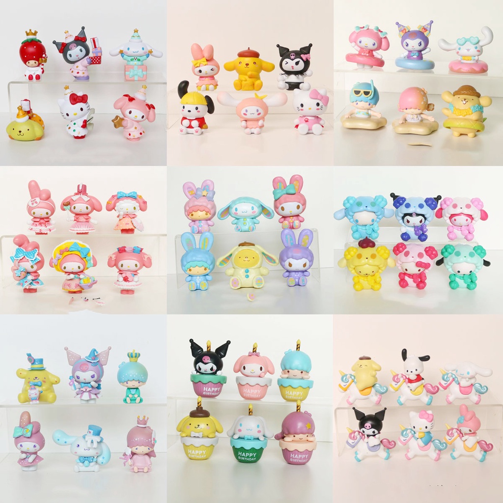 6pcs/set Mini Anime Figure Cute Melody Characters Figures Set Kuromi