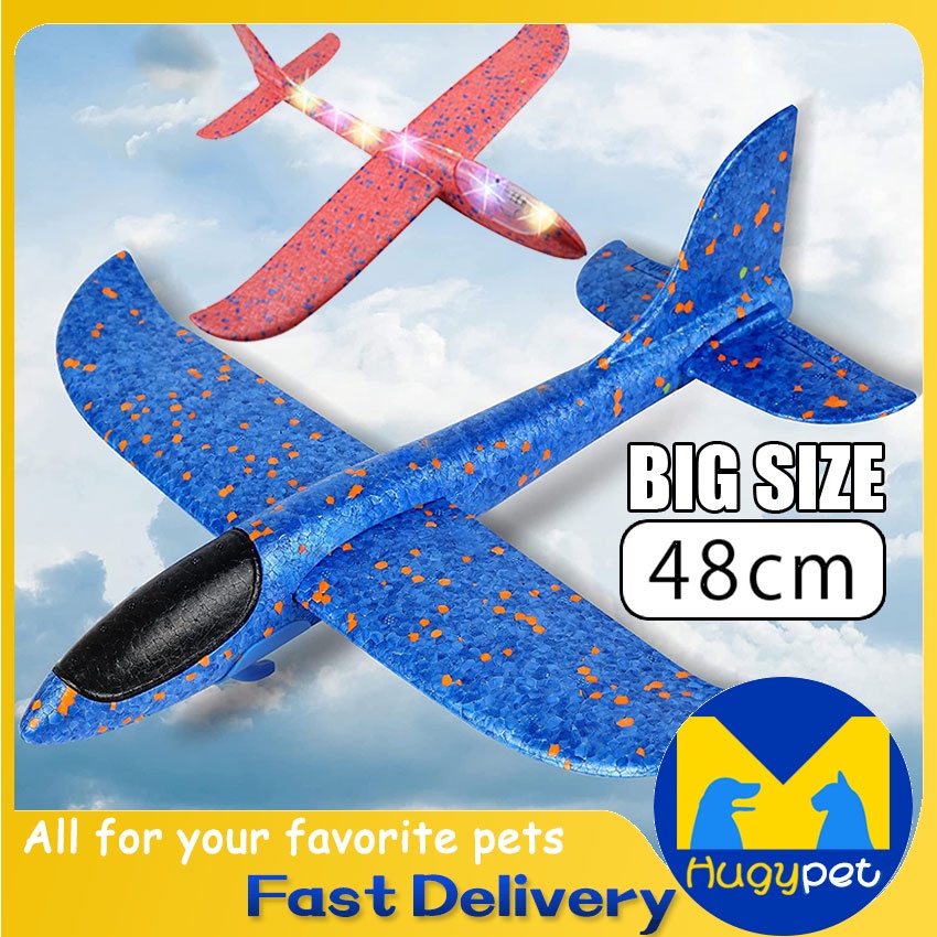 48cm LED DIY Hand Throw Flying Glider Plane Foam Aeroplane Model Party