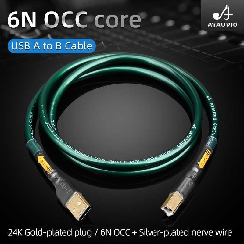 Silver Plated Hifi Usb Cable High Quality 6n Occ A B C B Cable Type Dac