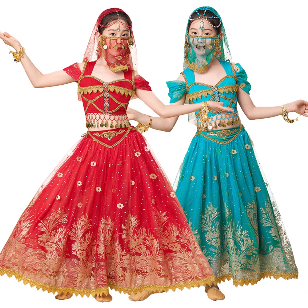 Children Belly Dance Costumes Girls Kids Festival Party Fancy Costume  Bollywood