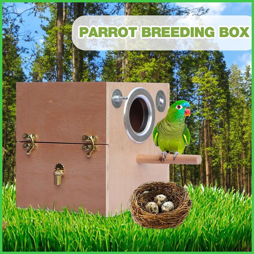 Parakeet Nesting Box Bird Breeding Nest Parrot Mating Box Cage Breeding ... - Parrot Communal Nesting Cage Design