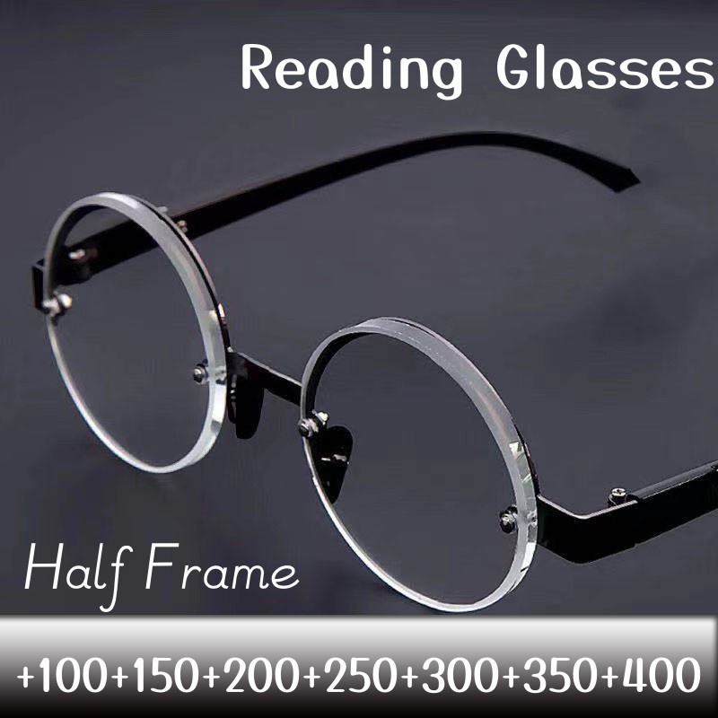 Men's Reading Glasses Round Eyeglasses for Farsightedness Women Retro