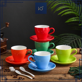 DISCOUNT PROMOS Espresso Cups with Saucer 2.75 oz. Set of 10, Bulk Pack -  Perfect for Espresso, Tea, Other Beverages - White