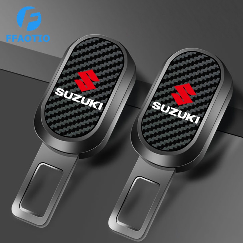 FFAOTIO Car Seat Belt Buckle Carbon Fiber Seatbelt Extender Car