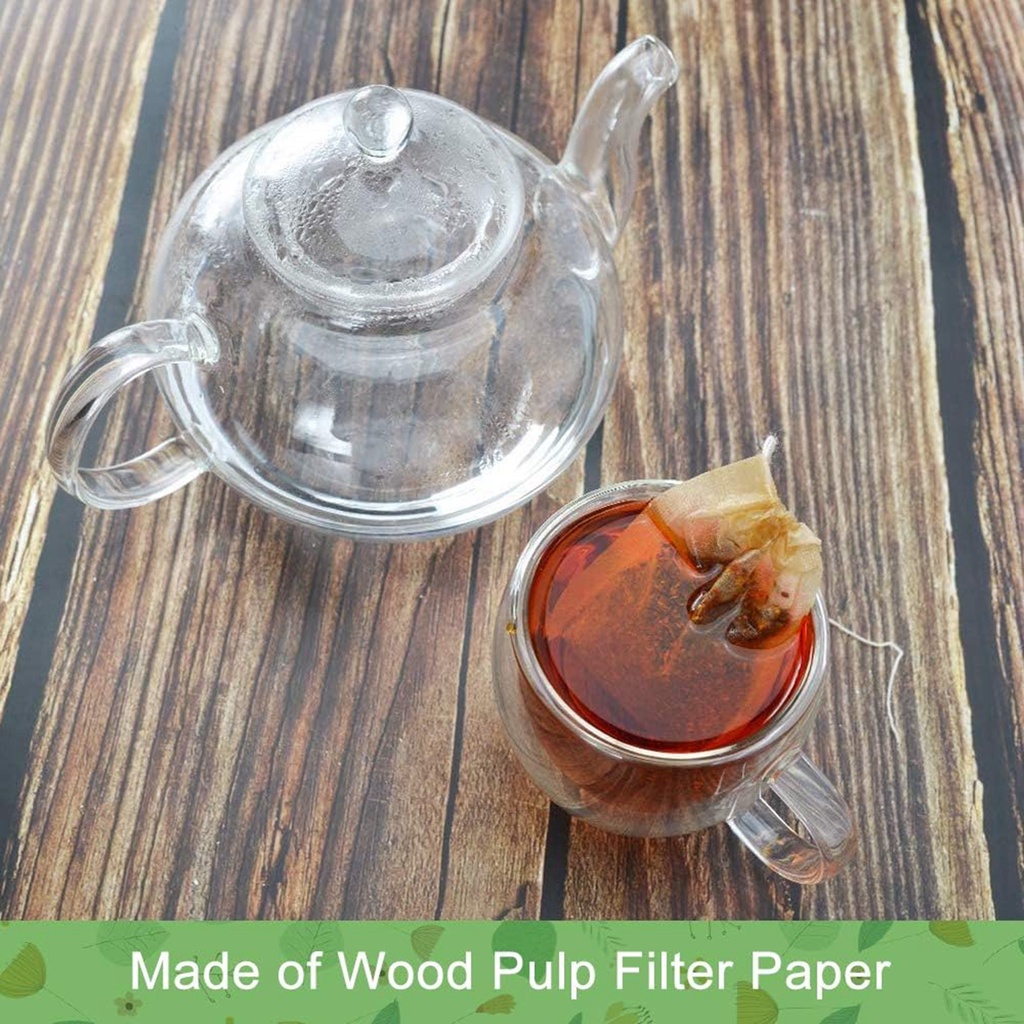 100pcs Eco-friendly Wood Pulp Paper Tea Bags Disposable Empty Tea Bags ...