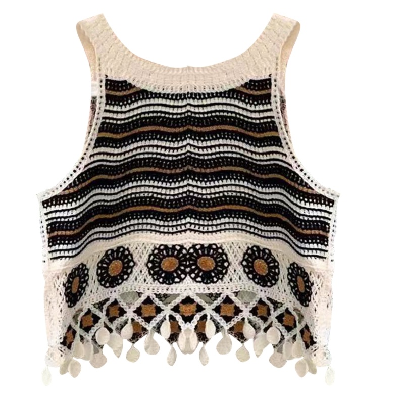 Blouse Knitted Vest Shopee Chaleco Vest With Pockets Front Back