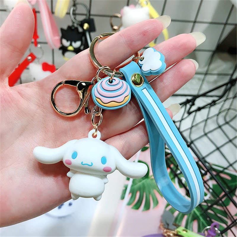 Keychain Kitty Melody Keroppi Badtz Pom Purin Cinnamoroll Kuromi Key ...