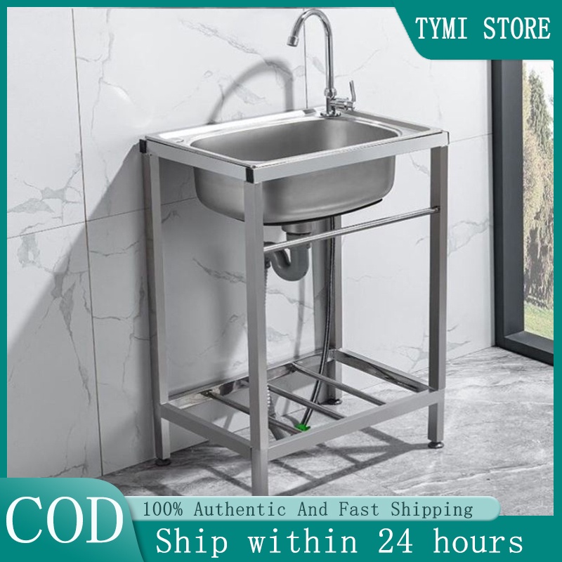 Kitchen Sink Stand Rack 304 Stainless Portable Sink Complete Set With