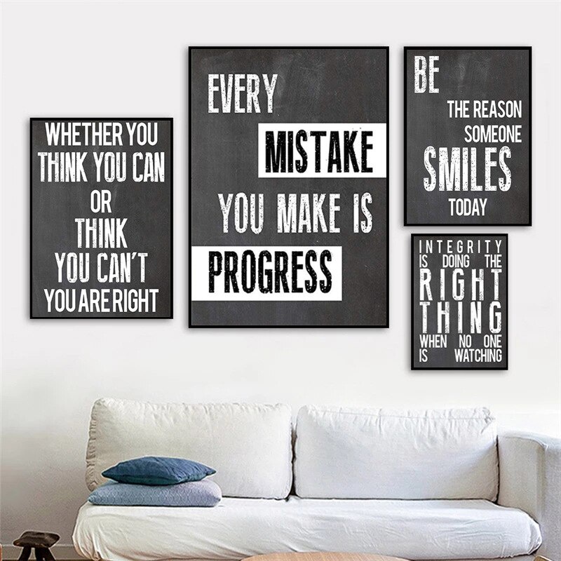 Nordic Black White Art Wall Art Canvas Painting Posters Inspirational ...