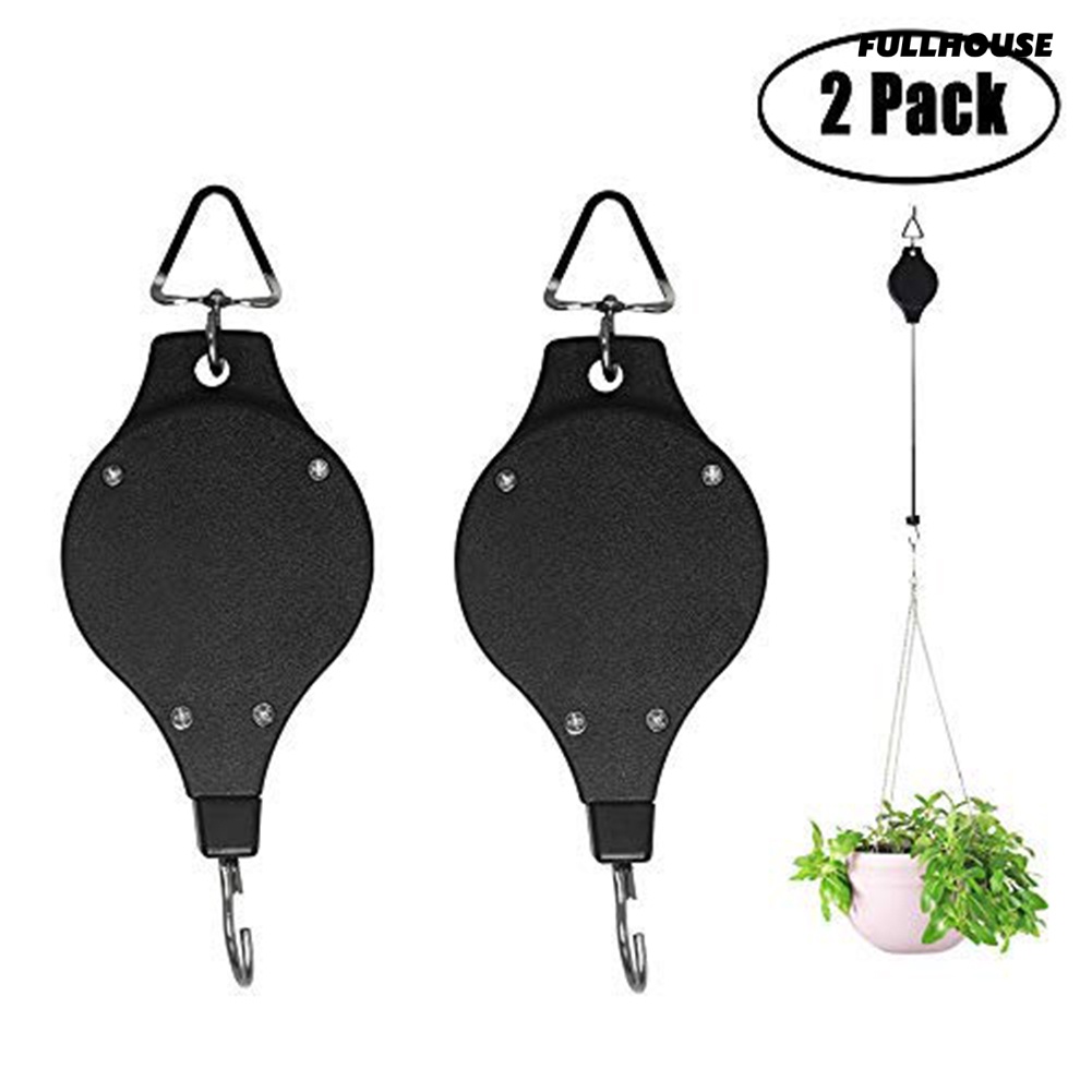 HOUSE 2Pcs Retractable Plant Hanging Pulley Hook Hanger for Flowers Pot