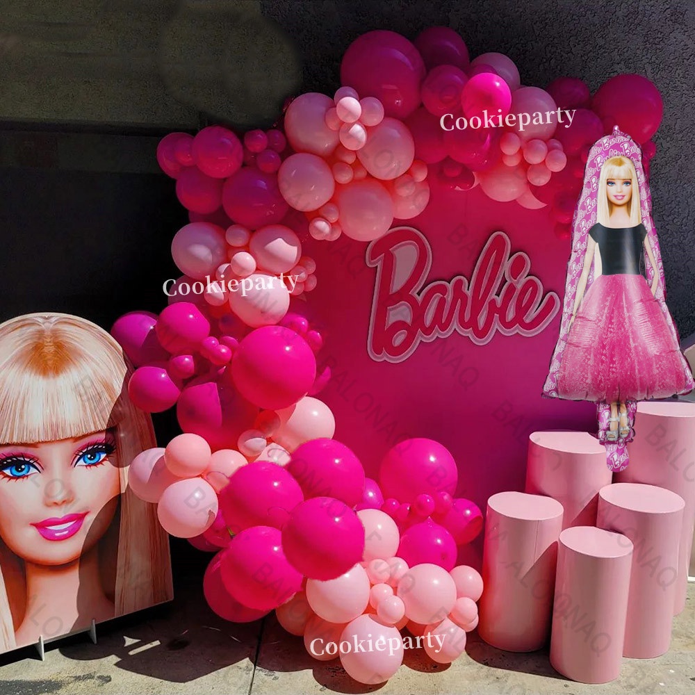 Barbie Balloons Set Pink Barbie Girl Balloons Barbie Theme Birthday ...