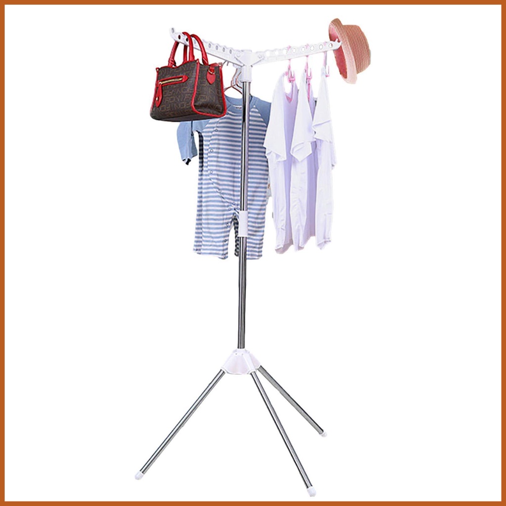 Tripod Clothes Drying Rack 3 Rotatable Arms Tripod Clothes Airer Steamer Hanger Stand Stainless