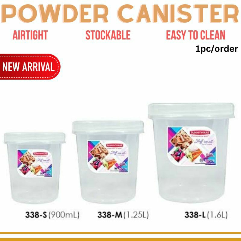 Powder Canister Container Sunnyware WIDE ROUND STYLE for milktea ...