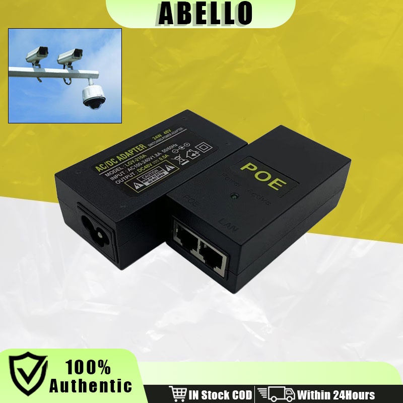 48V 0.5A/24V 1A Desktop POE Splitter Power Injector Surveillance CCTV ...