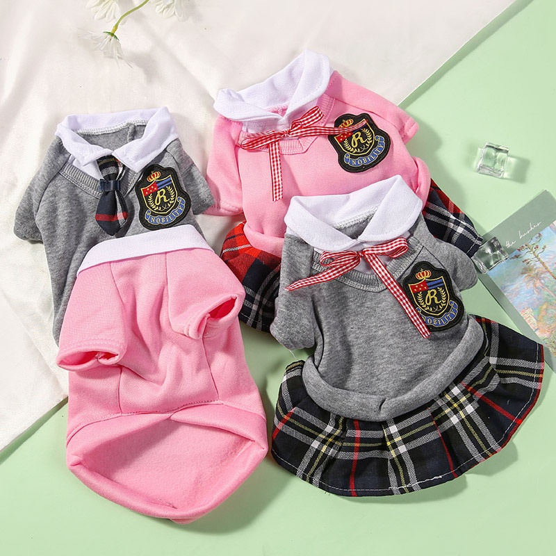Cat Clothes for Male Female Dog Shirt Shih Tzu Couple Pet Dress for