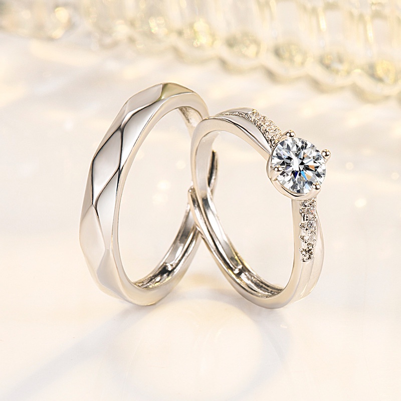 Diamond Design Crystal Women Men Fashion Jewelry Silver Titanium Steel ...