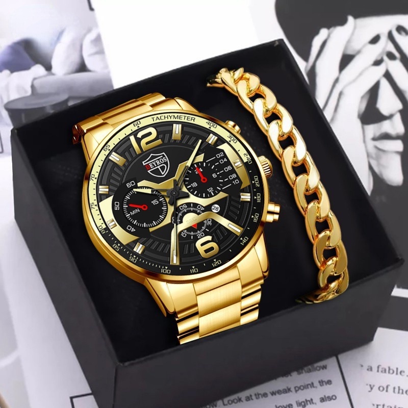 Luxury mens gold discount watch