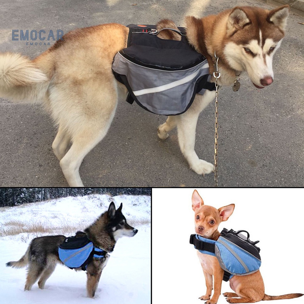 Emoc Saddle Bag Dog Backpack Adjustable Pet Carrier Hiking Camping Vest with Pockets Shopee Philippines