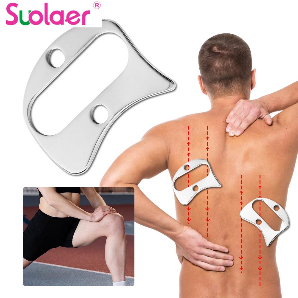 Suolaer Stainless Steel Myofascial Release Scraping Board Massager Muscles Gua Sha Tool Shopee