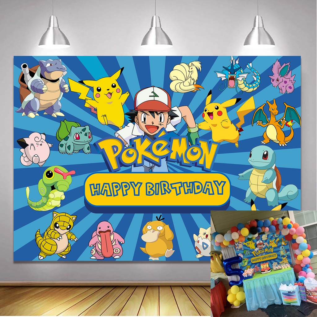 Pokemon Party Dekorasyon Pokemon Backdrop Pikachu Birthday Party ...