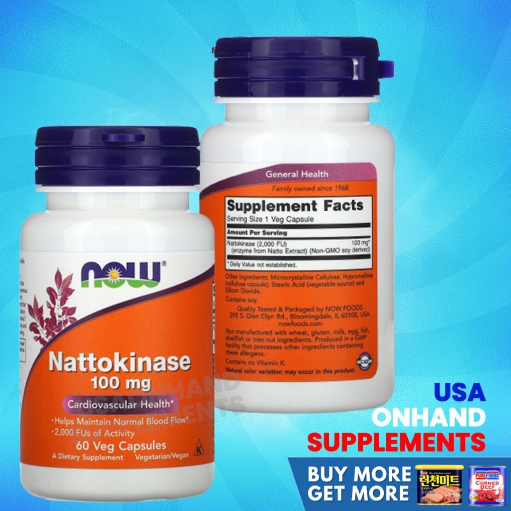 Usa Onhand Now Foods Nattokinase 100 Mghelps Maintain Normal Blood