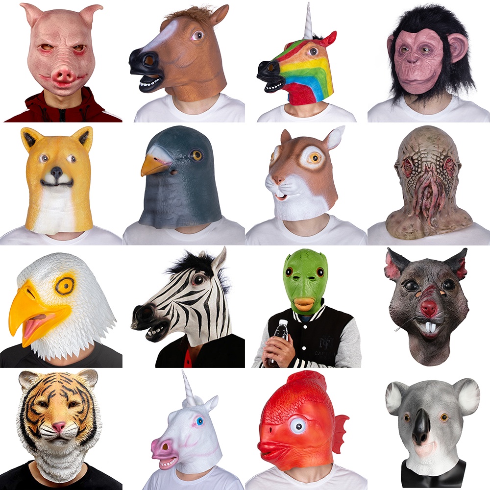 Animal Mask Unicorn Horse Mask Deluxe Novelty Halloween Costume Party ...