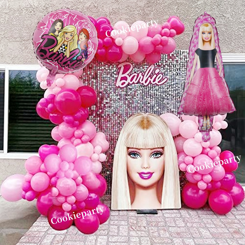 85pcs Barbie Balloons Garland Arch Kit Pink Princess Theme Balloons Set ...