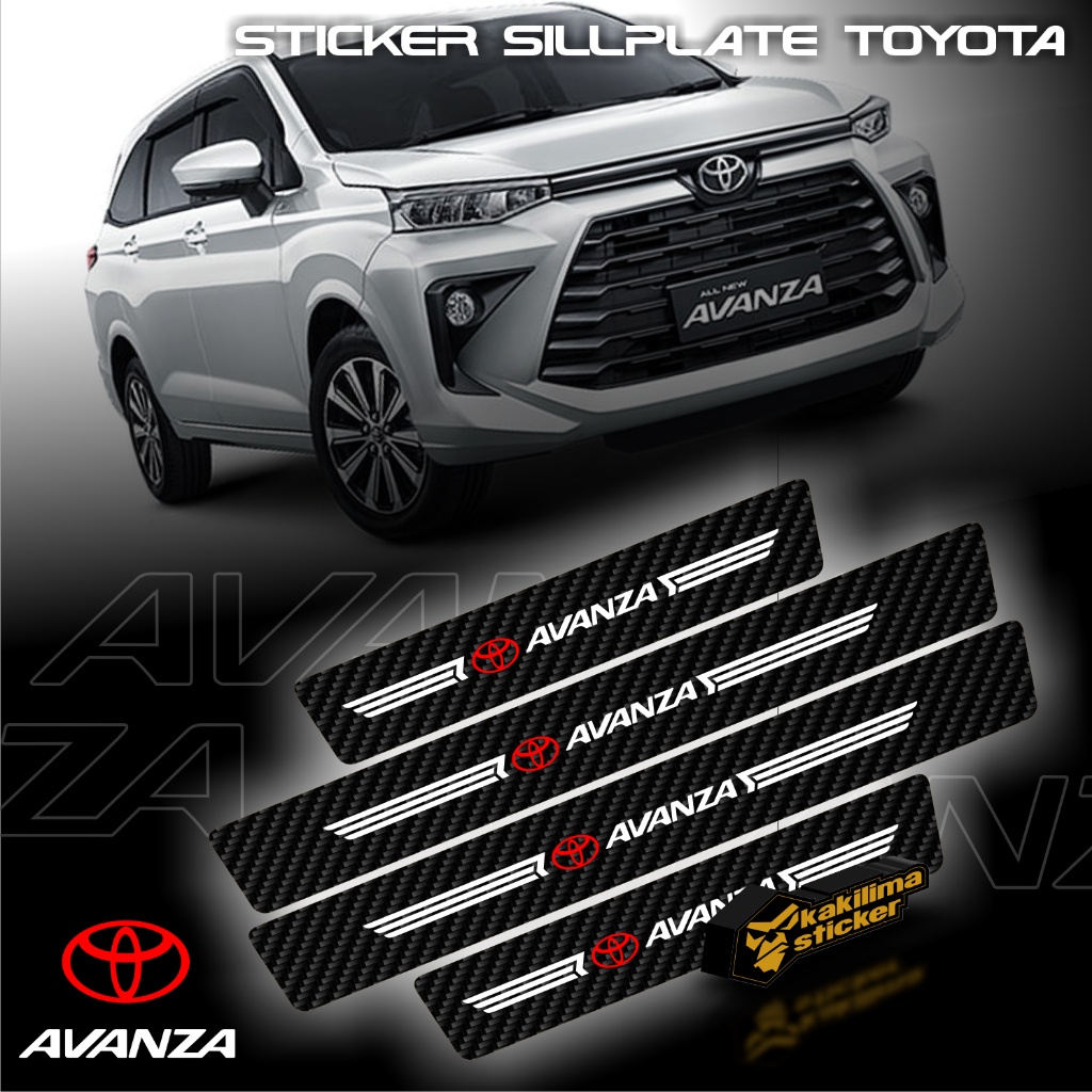 Carbon sill plate Sticker to protect car door footrest for Toyota ...