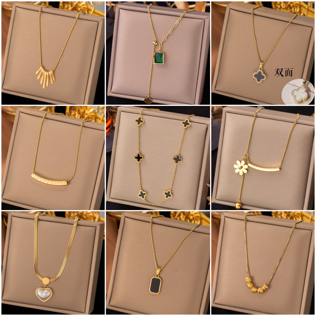 Exquisite Titanium Steel Necklace Women's AntiFading GoldPlated