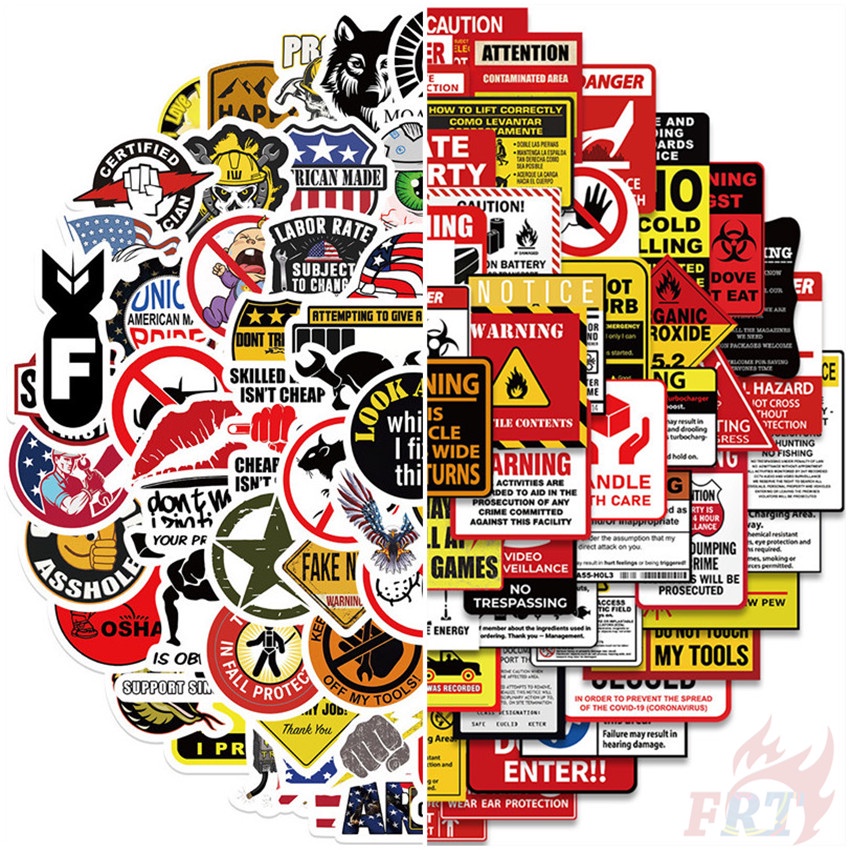 165Pcs/Set Funny Hard Hat & Classical Warning Sign Stickers Fashion DIY ...