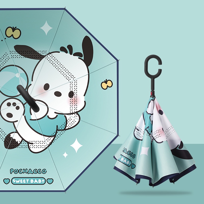 2025 Sanrioed Anime Cinnamoroll My Melody Pochacco Kids Rain Umbrella ...