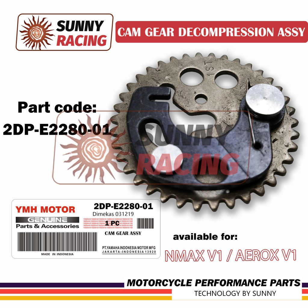 Cam Gear Decompression Assy 2DP-E2280-01 (NMAX V1 / AEROX V1 ) | Shopee ...