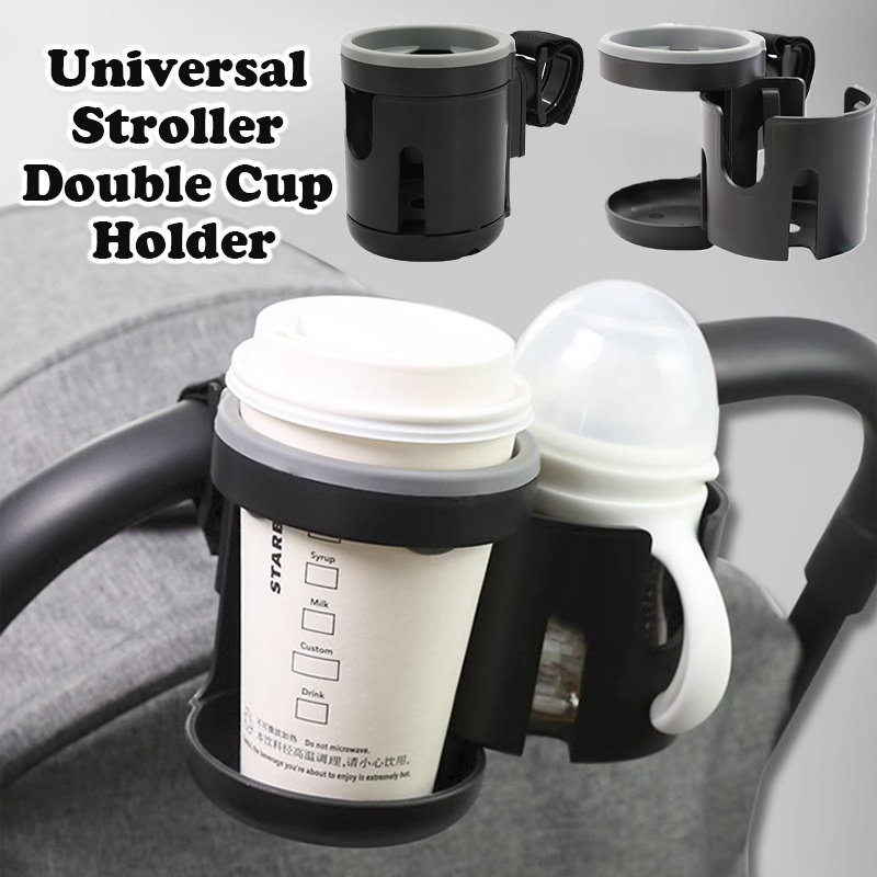 Universal Stroller Double Cup Holder Safety Seat Bottle Holder Cup