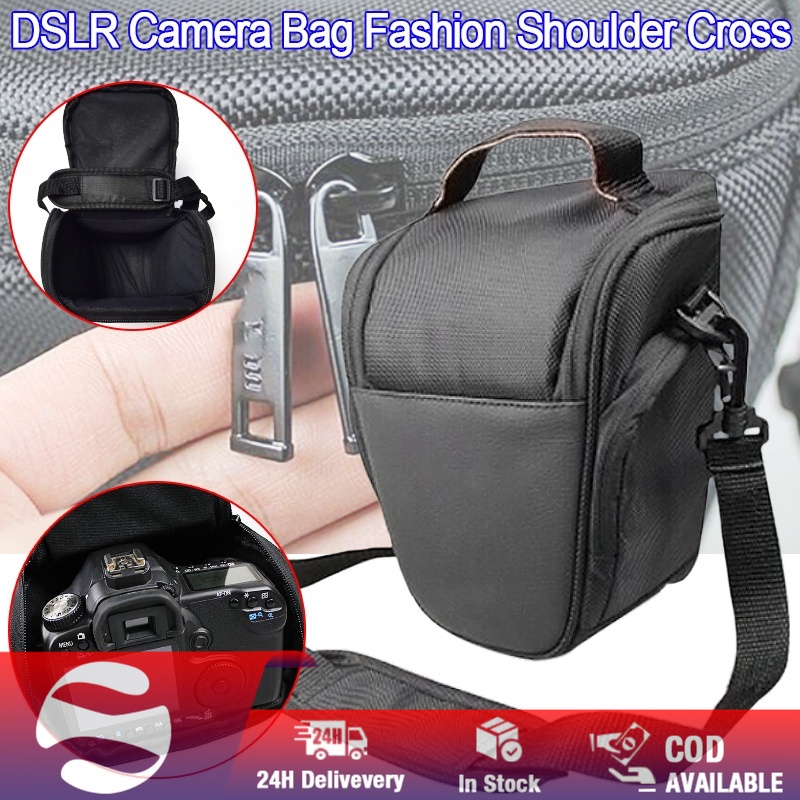 DSLR Camera Bag Fashion Shoulder Cross Digital Case Waterproof W/ Rain ...